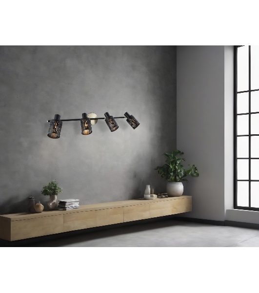 Светильник Ambrella light TR8670/4 BK/SB чёрный/бронза E14/4 max 60W 760*100*190