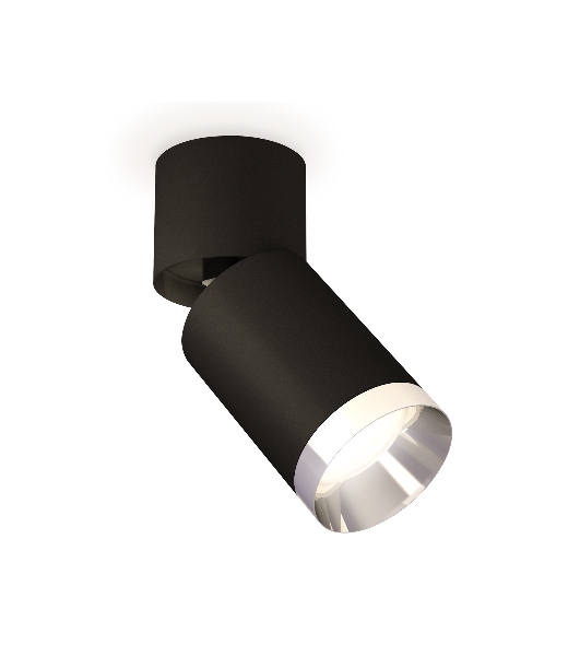 Светильник Ambrella Light XM6313042 SBK/BK/PSL черный песок/черный/серебро полированное MR16 GU5.3 (A2221, C6313, N6132)