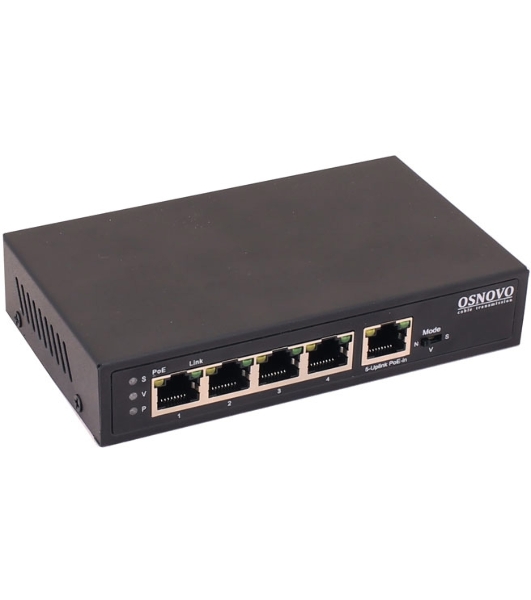 Коммутатор Osnovo SW-8050/D 5G 4PoE+ 90W неуправляемый