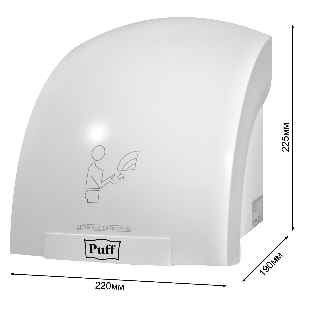 Сушилка для рук Puff 8975 1200Вт белый