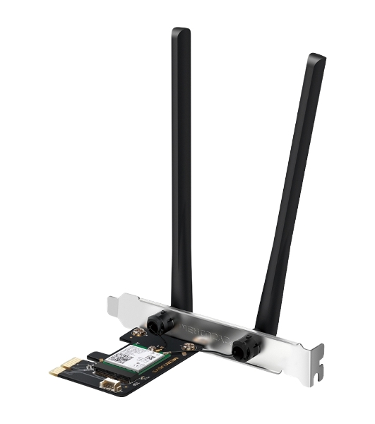 Сетевой адаптер Wi-Fi + Bluetooth Mercusys MA80XE AX3000 PCI Express (ант.внеш.несъем.) 2ант.