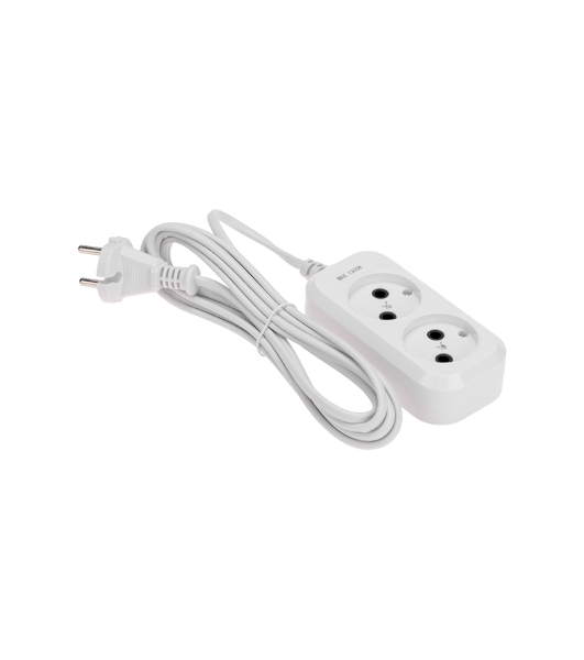 Удлинитель PROconnect 2 гнезда, 3 м, 2х0,75 мм², б/з, белый