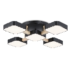 Светильник Ambrella light FL4883/5 BK/WD черный/дерево 90W 3000-6000K 675*675*110 (без ПДУ), фото9