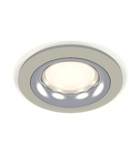 Комплект встраиваемого светильника Ambrella light XC7623003 SGR/PSL серый песок/серебро полированное MR16 GU5.3 (C7623, N7012)