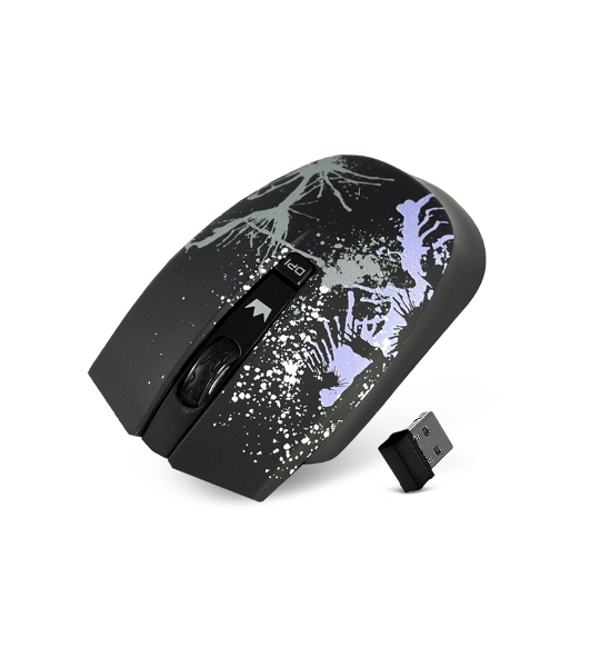 Мышь беспроводная Crown CMM-930W черный, 1600 dpi, радиоканал, USB, кнопки - 4