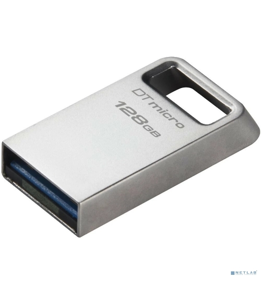 Флешка USB Kingston DataTraveler Micro (DTMC3G2/128Gb), 128Gb, USB 3.2 Gen 1, R/W 200/60, серебристый