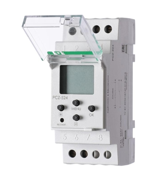 Реле времени PCZ-524 (24-264В AC/DC 16А 1перекл. контакт IP20) F&F EA02.002.004