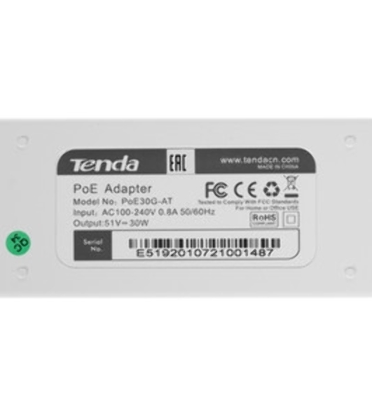 Сетевое оборудование Tenda Адаптер PoE гигабитный (POE30G-AT)