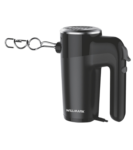 Миксер Willmark WHM-7003 (500Вт, 6 скоростей, насадки для взбивания/для теста, черный)