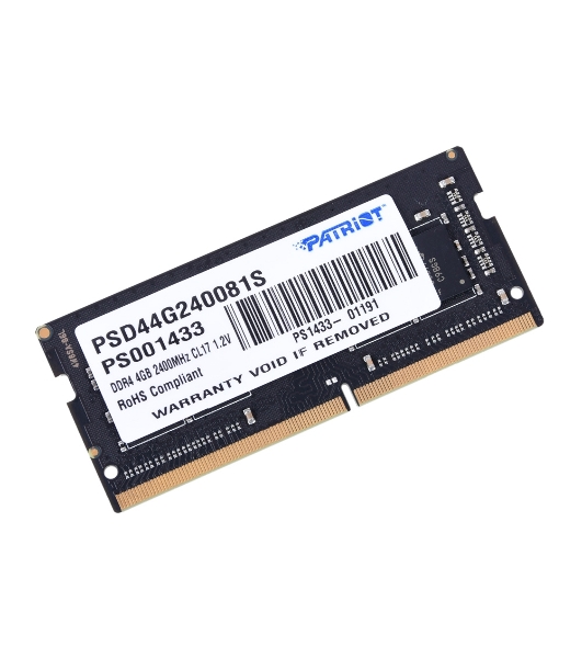 Оперативная память Patriot Signature, DDR4, 4GB (1x4 GB), 2400 MHz, CL17, SO-DIMM