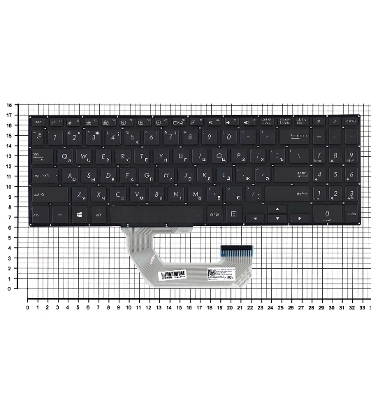 Клавиатура для ноутбука Asus UX561UD Q535UD черная без рамки, с подсветкой