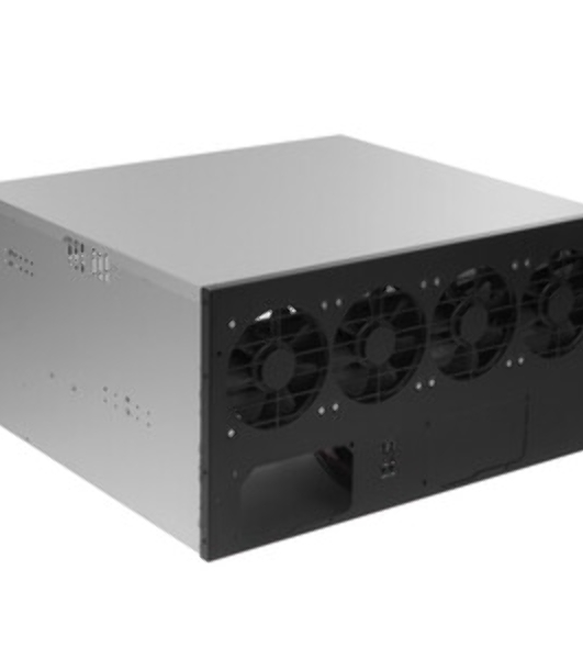 Корпус для майнинга ExeGate EX270771RUS Pro 8-430 (без БП, 2хUSB, 4хfan 120мм, места под: 8 видеокарт, 2 БП)