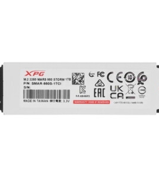 Накопитель SSD ADATA XPG MARS 980 STORM, 1000Gb, M.2(22x80мм), NVMe, PCIe 5.0 x4, 3D NAND, R/W 14000/10000Mb/s, IOPs 1 600 000/1 650 000, TbW 740, DWPD 0.4, with Heat Sink (5 лет)
