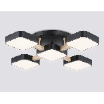 Светильник Ambrella light FL4883/5 BK/WD черный/дерево 90W 3000-6000K 675*675*110 (без ПДУ), фото7