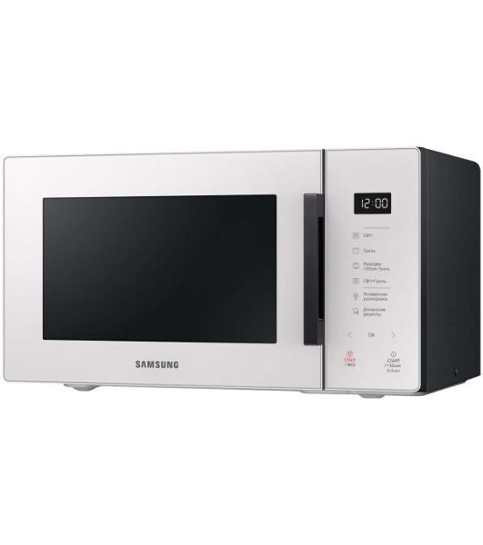 Микроволновая печь Samsung MG23T5018AE/BW белый, 23 л, 800 Вт, переключатели - сенсор