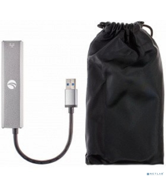 Переходник VCOM USB 3.0 -->RJ-45 1000Mbps+3 USB3.0, Aluminum Shell, 0.2м DH312A