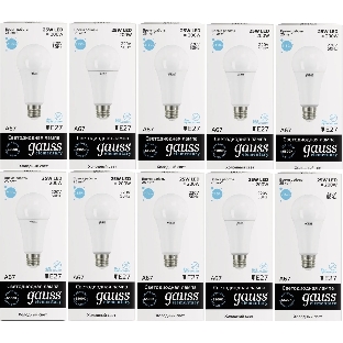 Лампа светодиодная Gauss Elementary 25Вт цок.: E27 груша 220B 6500K св. свеч. белый хол. A67 (упак.: 10 шт)