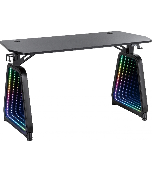 Стол игровой Cactus CS-GMD-BK-RGb столешница МДФ, черный каркас черный 136x60x75 см