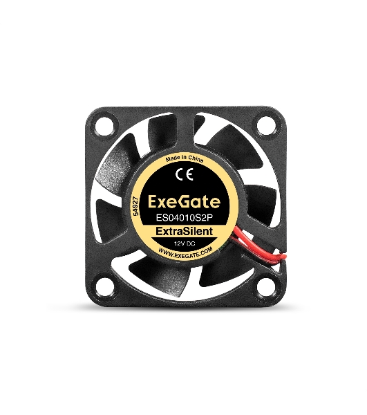Вентилятор корпусной ExeGate ExtraSilent ES04010S2P, 40 мм, 4000 об/мин, 19 дБ, 2-pin, без подсветки