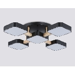 Светильник Ambrella light FL4883/5 BK/WD черный/дерево 90W 3000-6000K 675*675*110 (без ПДУ), фото5
