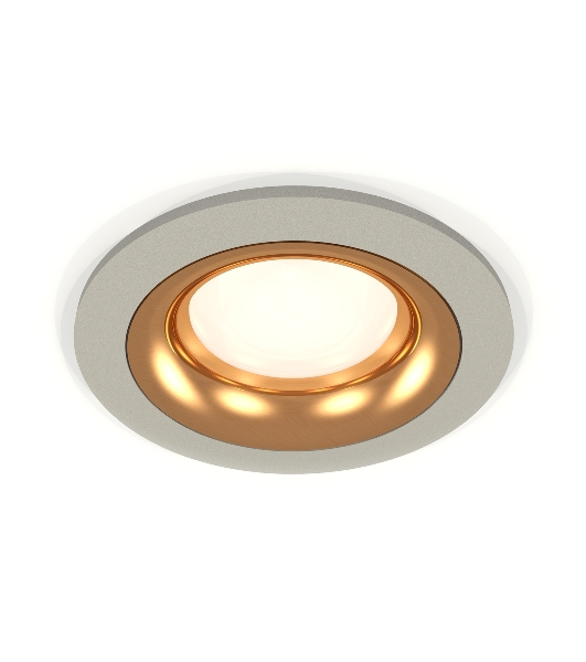 Комплект встраиваемого светильника Ambrella light XC7623005 SGR/PYG серый песок/золото желтое полированное MR16 GU5.3 (C7623, N7014)