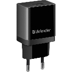 Сетевой адаптер Defender 1xUSB, 5V/2.1А, пакет, черный (EPA-10), фото 1