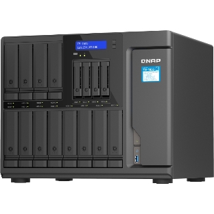 Сетевое хранилище SMB QNAP TS-1655-8G NAS 16-Bay (12x 3.5'/2.5' HDD/SSD bays + 4x 2.5' SSD bays + 2x M.2 2280 SATA slots), Intel Atom C5125 8-core processor, 2.8GHz, 8 Gb DDR4 (1 x 8 GB) up to 128 Gb (4 x 32 GB), 2x 2.5 GbE BASE-T