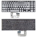 Клавиатура для ноутбука Asus UX561UA Q505UA серебристая без рамки, с подсветкой, фото3