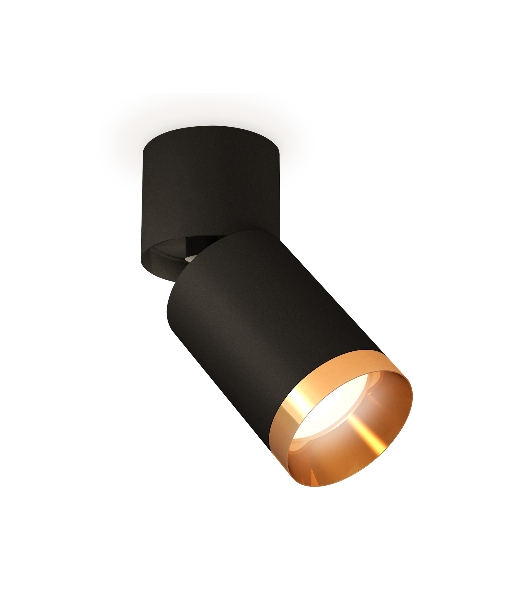 Светильник Ambrella Light XM6313044 SBK/BK/PYG черный песок/черный/золото желтое полированное MR16 GU5.3 (A2221, C6313, N6134)