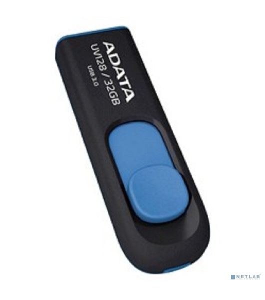 Флешка USB ADATA UV128 (AUV128-32G-RBE), 32Gb, USB 3.0, R/W 100/30, черный/синий