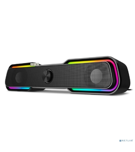 Акустическая система SVEN 450 2.0 (2x5W, Bluetooth, RGb-подсветка) черная