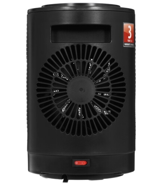 Тепловентилятор керамический Denzel DTFC-1200, черный, 600/1200 Вт, 12 м2, 3 режима, термостат
