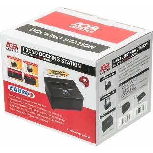 Докстанция 2,5'/3,5' SATAIII AgeStar 3UBT7 (SILVER) USB 3.0, пластик+алюминий, серебристый
