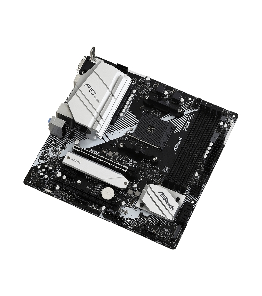 Материнская плата ASRock B550M Pro4, AM4, AMD B550, 4xDDR4, 6xSATA, 2xM.2, 1xPCI-E 3.0 x16, 1xPCI-E 4.0 x16, 1xDisplayPort, 1xHDMI, 1xVGA, 1x 1Gb LAN, 3x3.5 мм, 7.1, Micro-ATX