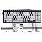 Клавиатура для ноутбука Asus UX561UA Q505UA серебристая без рамки, с подсветкой, фото2