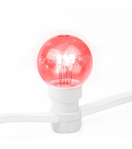 Гирлянда Neon-night LED Galaxy Bulb String 10м, белый каучук, 25 лампx6 LED красный, влагостойкая IP65