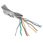 Кабель Hyperline FUTP4R-C5E-S24-IN-PVC-GY-305 (305м) Кабель витая пара, экранированный F/UTP, общий экран фольга, категория 5e, 4 пары 24 AWG, 4х2х0,51 мм, однопроволочные жилы, PVC, нг(А)-LS, внутренний -20°C – +75°C, серый, системная гарантия 25 лет, фото 1