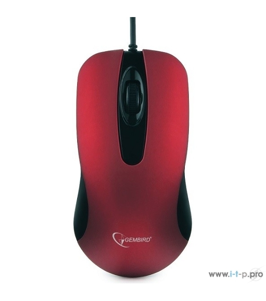 Мышь проводная Gembird MOP-400-R красный, 1000 dpi, USB, кнопки - 3