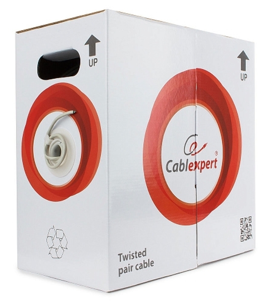 Кабель Cablexpert, UTP5e, 4 пары, 7x0.18 мм, медь, многож., 305 м, Fluke Test, серый