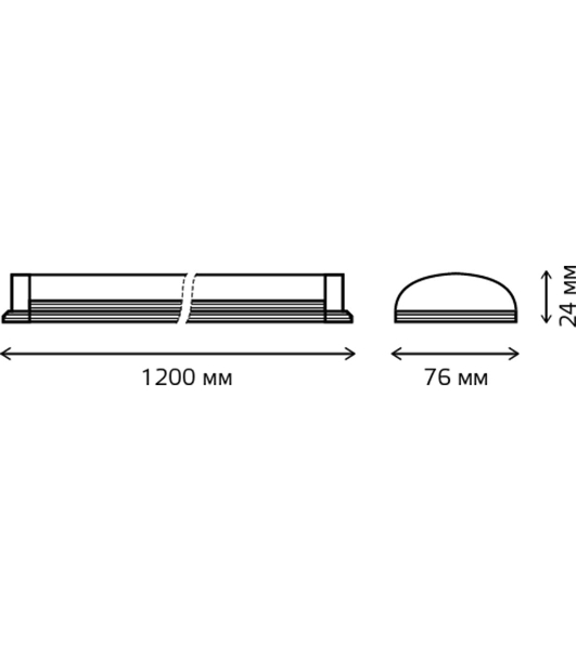 Светильник светодиодный Gauss IP40 1200x76x24мм 36W 3260lm 6500K WLF-2 сталь