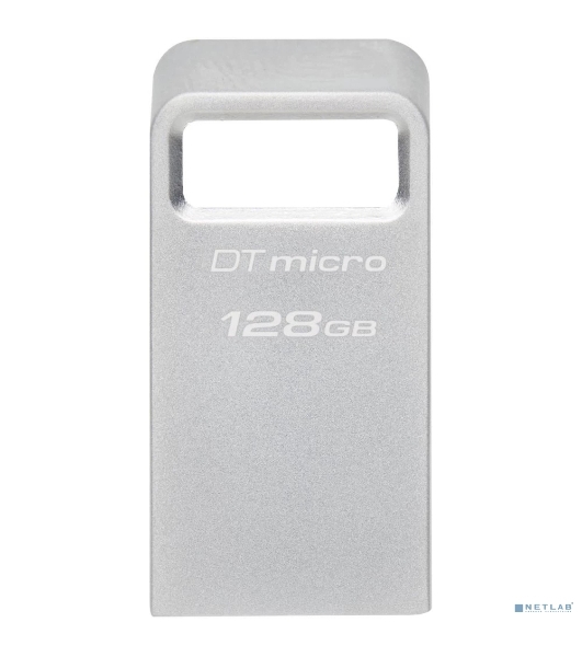Флешка USB Kingston DataTraveler Micro (DTMC3G2/128Gb), 128Gb, USB 3.2 Gen 1, R/W 200/60, серебристый