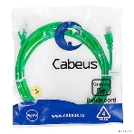 Патч-корд Cabeus, кат. 5е, неэкр., U/UTP, RJ45/RJ45, PVC, AWG24, 3м, зеленый, фото 1