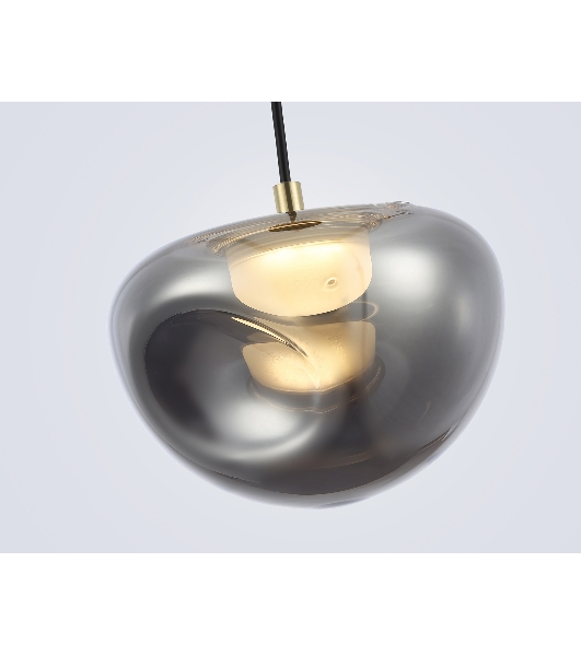 Подвесной светодиодный светильник Ambrella light LH12001 BK/GD/SM черный/золото/дымчатый 6W 3000K D180*145