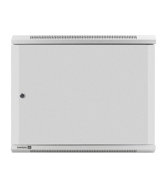 Шкаф телекоммуникационный 19' настенный 9U ExeGate EC-WM-9U.450.M.GREY (19', 9U, 600x450x500 мм (ШхГхВ), передняя дверь металл, съемные боковые панели, пыле- и влагозащита IP23, светло-серый RAL 7035)