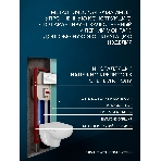 Комплект BAU 6 в 1: рамная инсталляция, унитаз подвесной безободковый Bau Novo, быстросъемное сиденье микролифт, кнопка смыва из стекла BAU Dream дизайнерская, белая, фото10