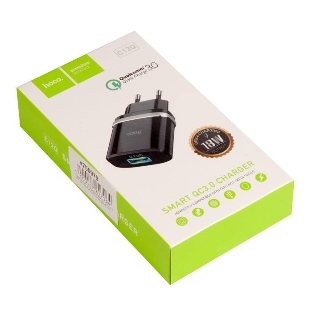 Сетевое зарядное устройство QC 3.0 HOCO HC-16255 C12Q 1 USB Выход: 5V_9V_12V, 18W черный