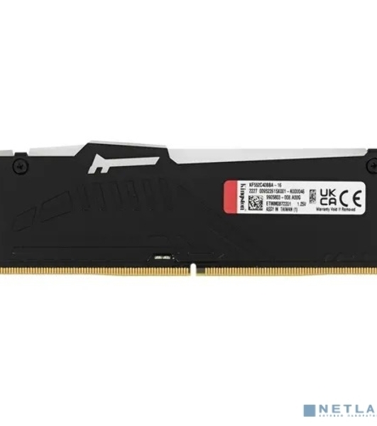Оперативная память Kingston Fury Beast, DDR5, 16GB (1x16GB), 5200MHz, CL40, DIMM, с радиаторами, RGB, черный