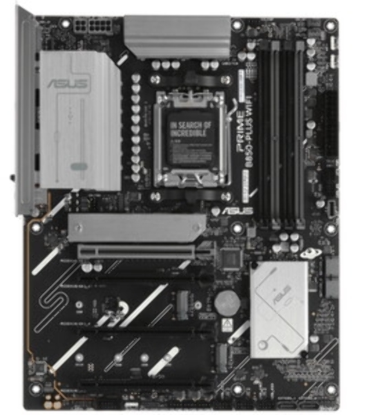 Материнская плата ASUS PRIME B850-PLUS WIFI, AM5, AMD B850, 4xDDR5, 4xSATA, 3xM.2, 1xPCIe 5.0 x16, 1xPCIe 4.0 x16, 2xPCIe 3.0 x1, 1xDP, 1xHDMI, 1x2.5Gb LAN, Wi-Fi 6E, Bluetooth 5.3, 4xUSB-A 10Gbps, 1xUSB-C 10Gbps, 2xUSB-A 5Gbps, 2xUSB-A 2.0, 3x3.5 мм, 7.1, ATX
