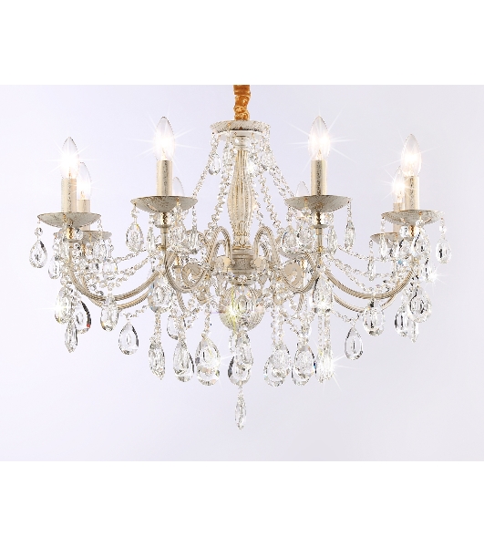 Светильник Ambrella light TR4945/8 WH/GD/CL белый/золото/прозрачный E14/8 max 40W D715*555