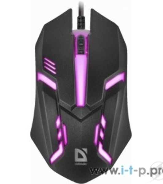 Мышь проводная Defender Cyber MB-560L черный, 1200 dpi, USB, кнопки - 3